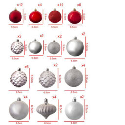 Christmas Tree World The Red & Silver Bauble 60Pc Base Set - thumbnail 3