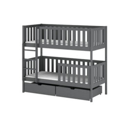 Arte Michalina Graphite Wooden Bunk Bed With Storage 90 X 190Cm - Foam Mattresses Included - thumbnail 1