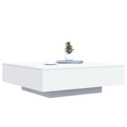 Walplus Coffee Table With Led Lights White 100X100X31 Cm - thumbnail 5