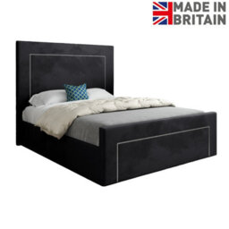 Lucca Upholstered Soft Velvet Bed Frame - Black - thumbnail 6