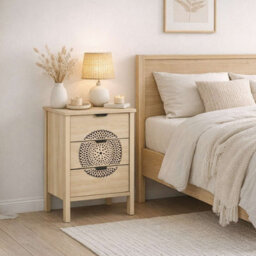 Birlea Flora 3 Drawer Bedside Cabinet Chest Table Light Oak - thumbnail 1