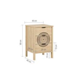 Birlea Flora 3 Drawer Bedside Cabinet Chest Table Light Oak - thumbnail 4