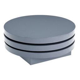 Furniture in Fashion Triplo Round High Gloss Rotating Coffee Table In Grey - thumbnail 3