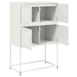 Berkfield Sideboard White 68.5X38.5X107 Cm Steel - thumbnail 9
