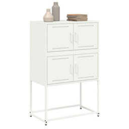 Berkfield Sideboard White 68.5X38.5X107 Cm Steel - thumbnail 4