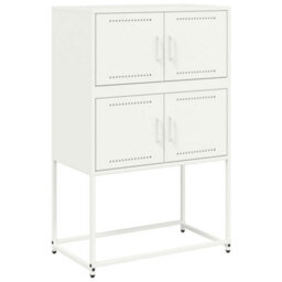 Berkfield Sideboard White 68.5X38.5X107 Cm Steel - thumbnail 2
