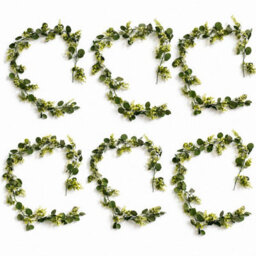 Leaf Pack Of 6 X 160Cm Artificial Eucalyptus Style Garland Trailing Hanging Plant Faux Greenery Vine - thumbnail 1