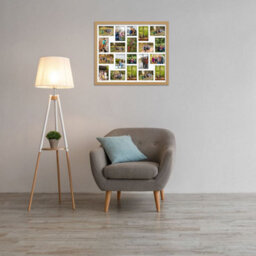 AK Frames 80X70Cm Light Oak Modern Multi Photo Frame With White Mount - Holds 20 Apertures (18X) 6X4, (2X) 4X4 Photos - thumbnail 3