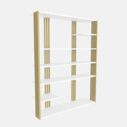 Decorotika Jeni Bookcase Shelving Unit White & Gold - thumbnail 5