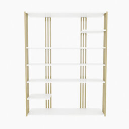 Decorotika Jeni Bookcase Shelving Unit White & Gold - thumbnail 4