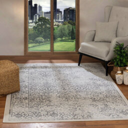 Livabliss Floransa-Vintage Charcoal Ivory Grey Traditional Boho Living Dining Bedroom Rug 200 X 275 Cm Easy Care, Non Shedding - thumbnail 2