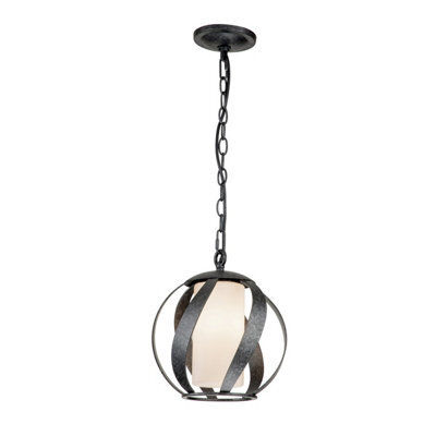 Luminosa Lighting Luminosa Quoizel Blacksmith Spherical Pendant Ceiling Light Old Black, Ip44 - image 1