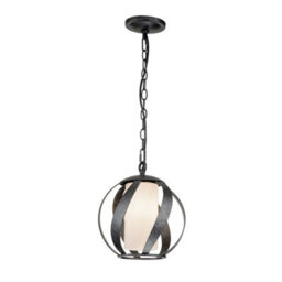 Luminosa Lighting Luminosa Quoizel Blacksmith Spherical Pendant Ceiling Light Old Black, Ip44 - thumbnail 1