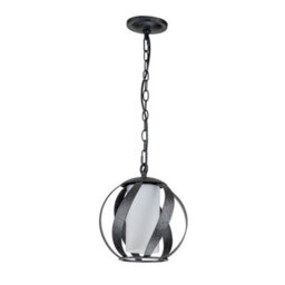 Luminosa Lighting Luminosa Quoizel Blacksmith Spherical Pendant Ceiling Light Old Black, Ip44 - thumbnail 5