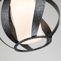 Luminosa Lighting Luminosa Quoizel Blacksmith Spherical Pendant Ceiling Light Old Black, Ip44 - thumbnail 4