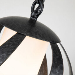 Luminosa Lighting Luminosa Quoizel Blacksmith Spherical Pendant Ceiling Light Old Black, Ip44 - thumbnail 2