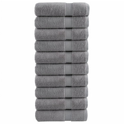 Berkfield Premium Shower Towels Solund 10Pcs Grey 70X140Cm 600Gsm - image 1