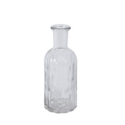 Clear Glass Flora Decorate Bottle Vase. Height 13.7 Cm