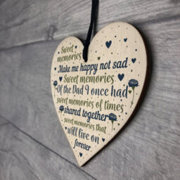 Red Ocean Christmas Tree Grave Memorial Ornament For Dad Wooden Heart Bauble Decoration Father Daddy Gifts - thumbnail 7