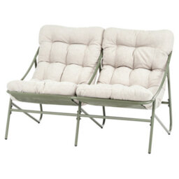Beliani Garden Lounge Set With Table 4 Seater Molveno Metal Beige/ Green - thumbnail 5