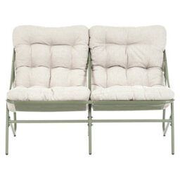Beliani Garden Lounge Set With Table 4 Seater Molveno Metal Beige/ Green - thumbnail 4