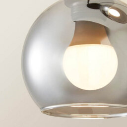 Valuelights Bellamy Smoked Glass Globe 3 Drop Cluster Matte Black Ceiling Pendant Light - thumbnail 4