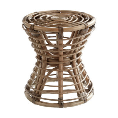 Orsina Maka Grey Woven Rattan Bar Stool - image 1