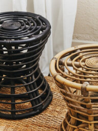 Orsina Maka Grey Woven Rattan Bar Stool - thumbnail 7