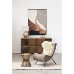 Orsina Maka Grey Woven Rattan Bar Stool - thumbnail 3