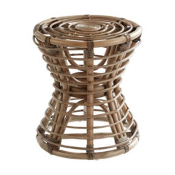 Orsina Maka Grey Woven Rattan Bar Stool - thumbnail 1
