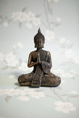 Inspirational Gifting Mystic Thai Buddha Sculpture In Lotus Position Bronze - image 1