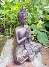 Inspirational Gifting Mystic Thai Buddha Sculpture In Lotus Position Bronze - thumbnail 4