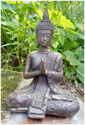 Inspirational Gifting Mystic Thai Buddha Sculpture In Lotus Position Bronze - thumbnail 3