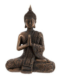 Inspirational Gifting Mystic Thai Buddha Sculpture In Lotus Position Bronze - thumbnail 2