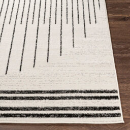 Livabliss Round Pisa-Geometric Black Grey Ivory Modern Living Dining Bedroom Rug 200 X 200 Cm Easy Care, Non Shedding - thumbnail 5