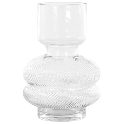 Beliani Flower Vase Rodia Glass 24 Cm Transparent - image 1