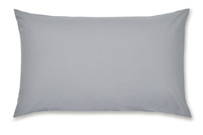 Catherine Lansfield Pillowcases Easy Iron Percale Standard 50X75Cm Pack Of 2 Pillow Cases With Envelope Closure Grey - image 1