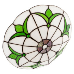 Happy Homewares Traditional Stained Glass Tiffany Pendant Light Shade With Emerald Green Leaves - thumbnail 3
