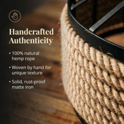 40Cm Lamp Shade For Ceiling Easy Fit Pendant Hemp Rope Lightshade Lampshade Living Room Lamp - thumbnail 9