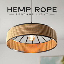 40Cm Lamp Shade For Ceiling Easy Fit Pendant Hemp Rope Lightshade Lampshade Living Room Lamp - thumbnail 2