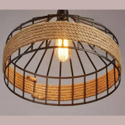 40Cm Lamp Shade For Ceiling Easy Fit Pendant Hemp Rope Lightshade Lampshade Living Room Lamp - thumbnail 5