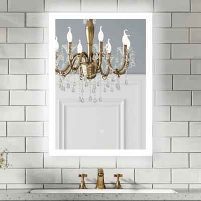 Probaty Bathrooms Led Mirror Backlit Illuminated With Anti-Fog,60X50Cm Rectangular,touch Switch,wall Frameless Vanity Mirror - image 1