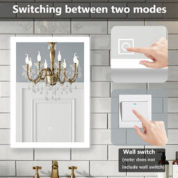 Probaty Bathrooms Led Mirror Backlit Illuminated With Anti-Fog,60X50Cm Rectangular,touch Switch,wall Frameless Vanity Mirror - thumbnail 5
