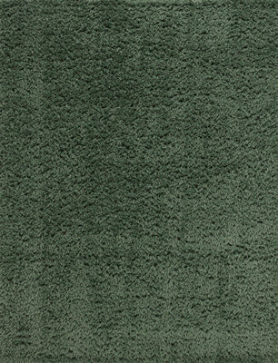 Livabliss Moda Shaggy-Solid Color Green Plush Soft Pile Living Bedroom Rug 200 X 275 Cm Easy Care, Non Shedding - image 1