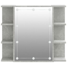 Berkfield Mirror Cabinet With Led Concrete Grey 70X16.5X60 Cm - thumbnail 8