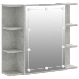 Berkfield Mirror Cabinet With Led Concrete Grey 70X16.5X60 Cm - thumbnail 2