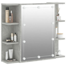 Berkfield Mirror Cabinet With Led Concrete Grey 70X16.5X60 Cm - thumbnail 6