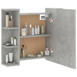 Berkfield Mirror Cabinet With Led Concrete Grey 70X16.5X60 Cm - thumbnail 7