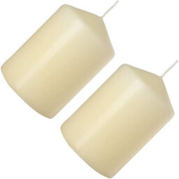 SolaDirect Pillar Candles, Pack Of 2, Unscented, Long Burning Time, 15 X 7 Cm / 6 X 2.75 In (Ivory, Matt) - thumbnail 8