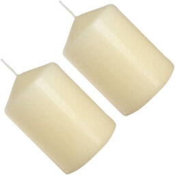 SolaDirect Pillar Candles, Pack Of 2, Unscented, Long Burning Time, 15 X 7 Cm / 6 X 2.75 In (Ivory, Matt) - thumbnail 6